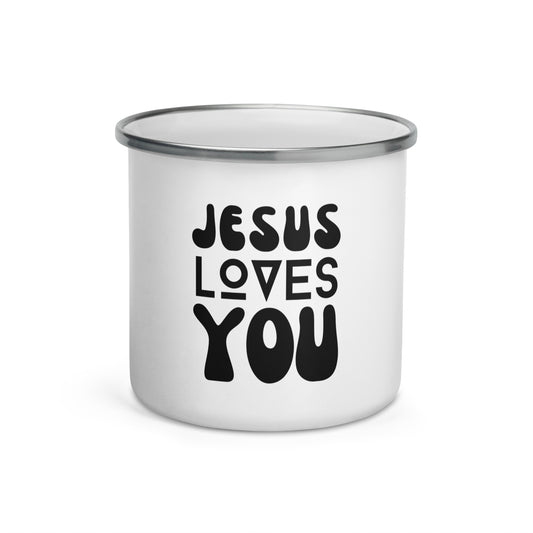 Jesus Loves You Enamel Mug